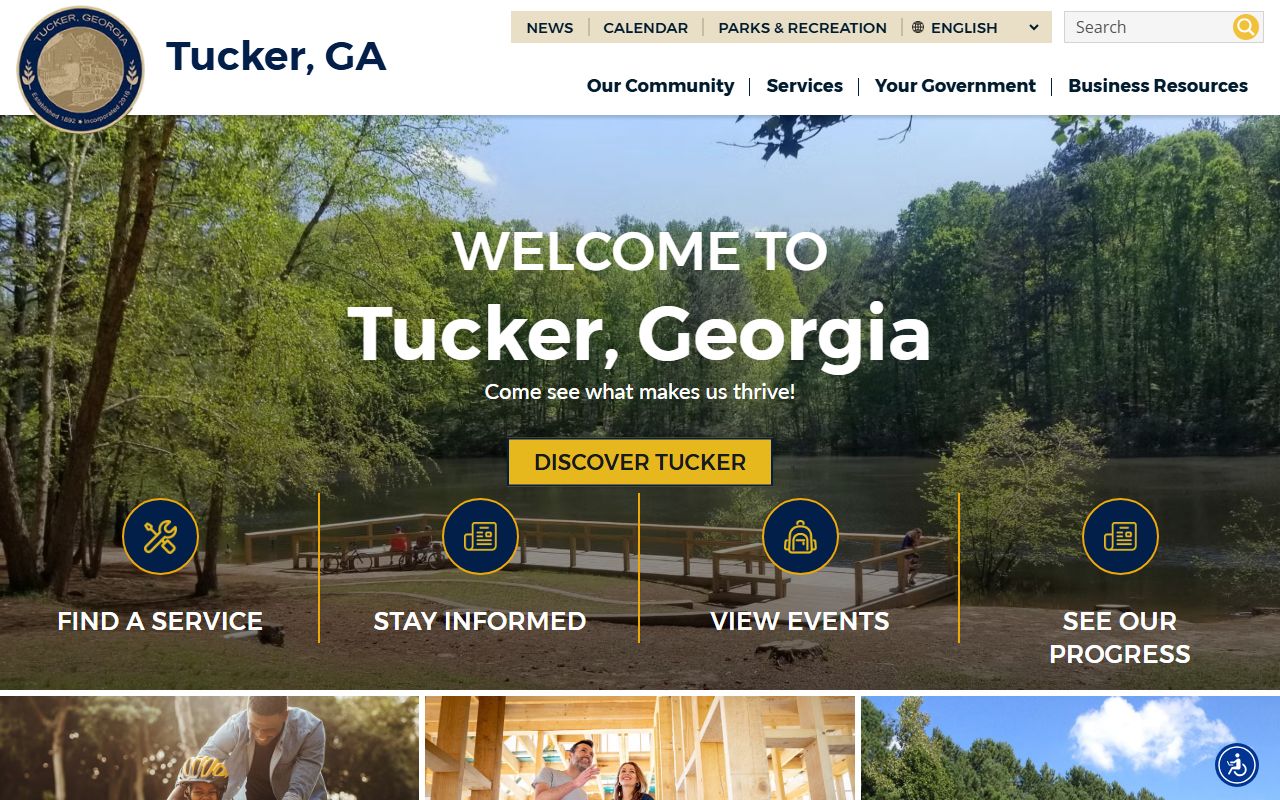 Tucker Georgia city homepage useful for verifying addresses in Tucker civil court records