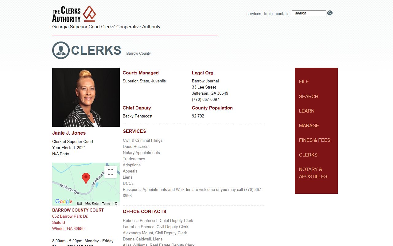 Bartow County GSCCCA clerk profile for civil court records