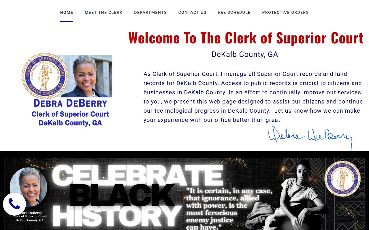 DeKalb County Superior Court Clerk homepage for civil court records access in Decatur Georgia