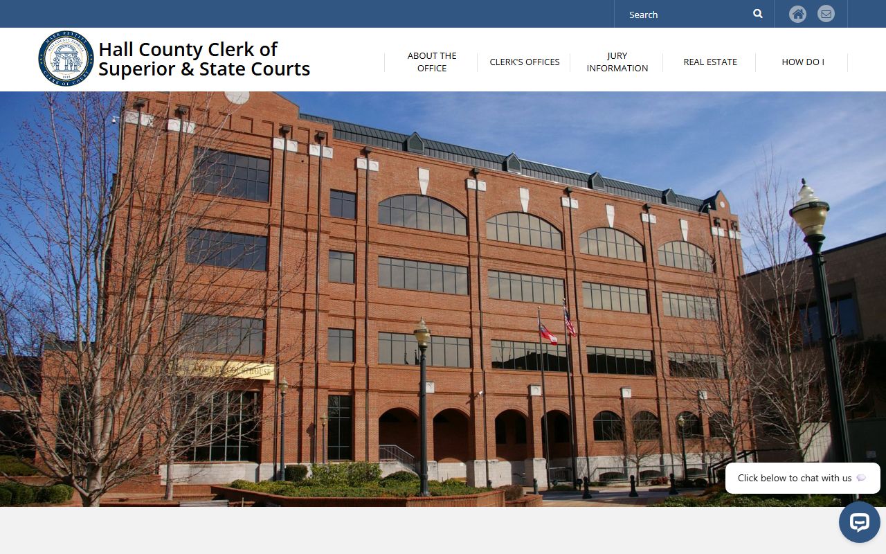 Hall County Clerk of Court homepage for civil court records