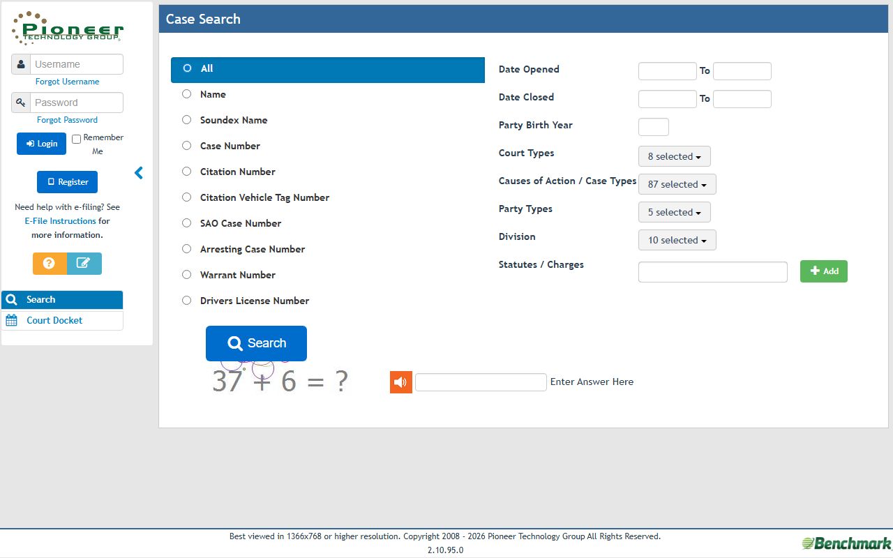 Houston County Benchmark online civil court records search portal for Warner Robins Georgia