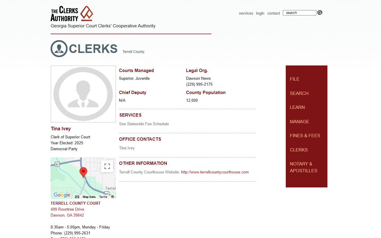 GSCCCA profile page for Spalding County Superior Court Clerk listing civil court record resources in Griffin Georgia