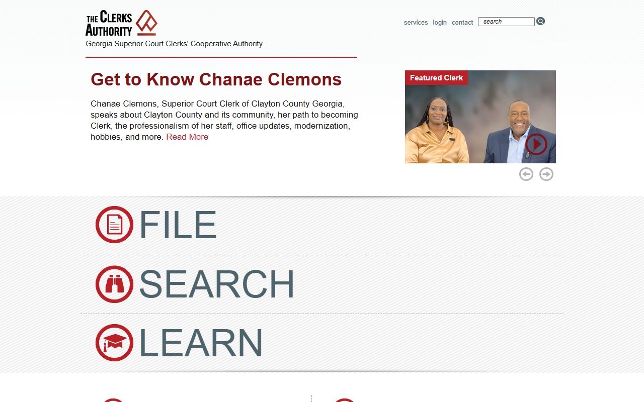 GSCCCA homepage for searching Georgia civil court records