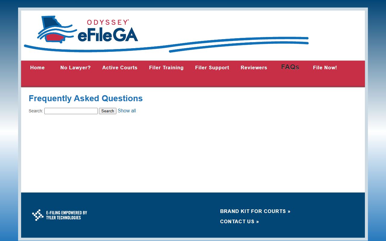 eFileGA FAQs for Georgia civil court record e-filing support